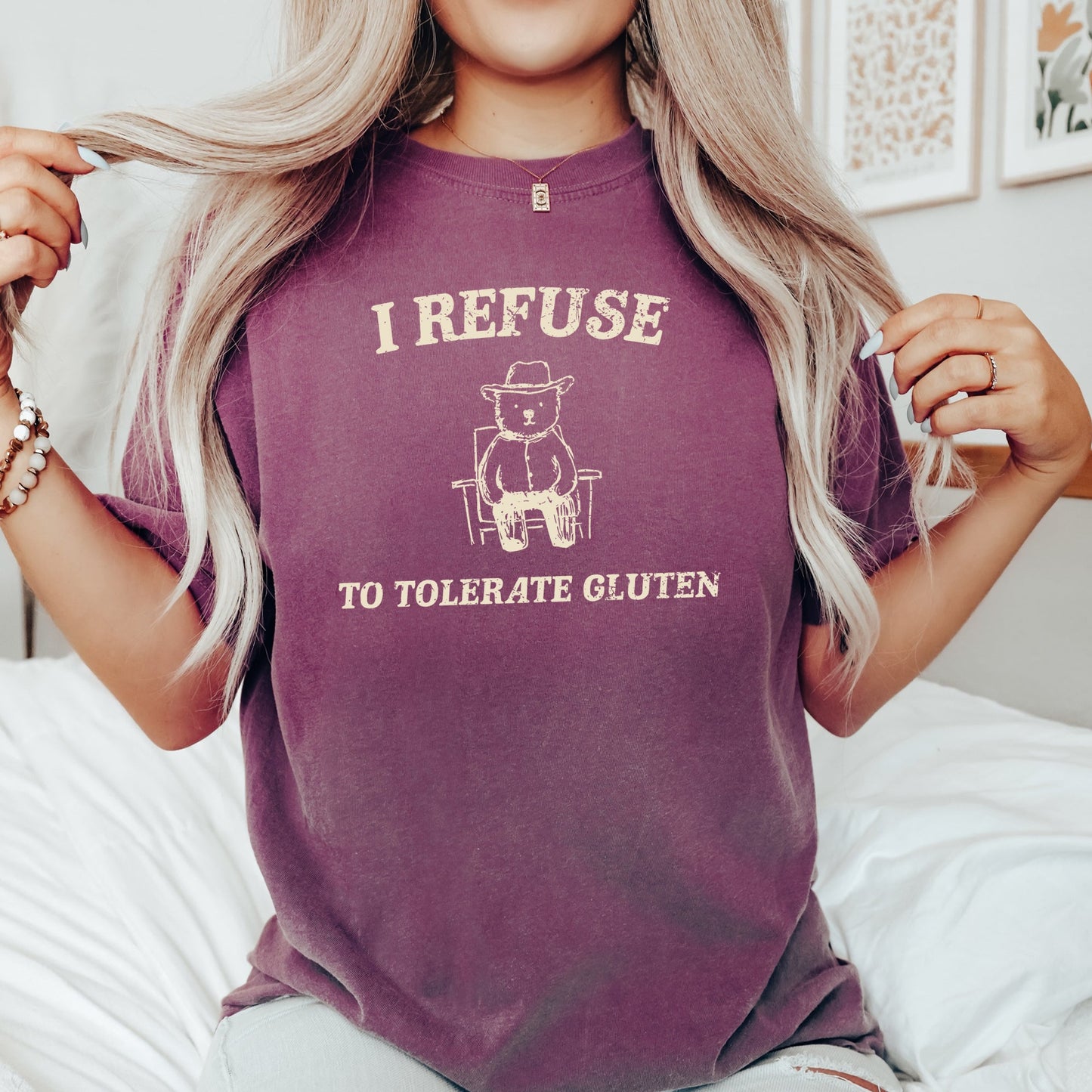 Gluten Bear, Celiac, Meme, Aesthetic, Funny, Comfort Colors Tshirt