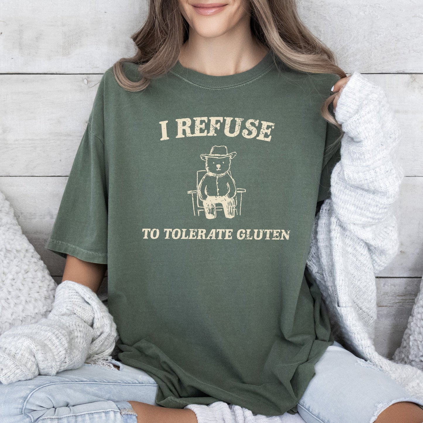 Gluten Bear, Celiac, Meme, Aesthetic, Funny, Comfort Colors Tshirt