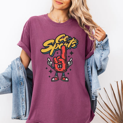 Go Sports, Foam Finger, Funny, Football, Baseball, Soccer, Basketball, Tailgate Party Tshirt Comfort Colors T-Shirt