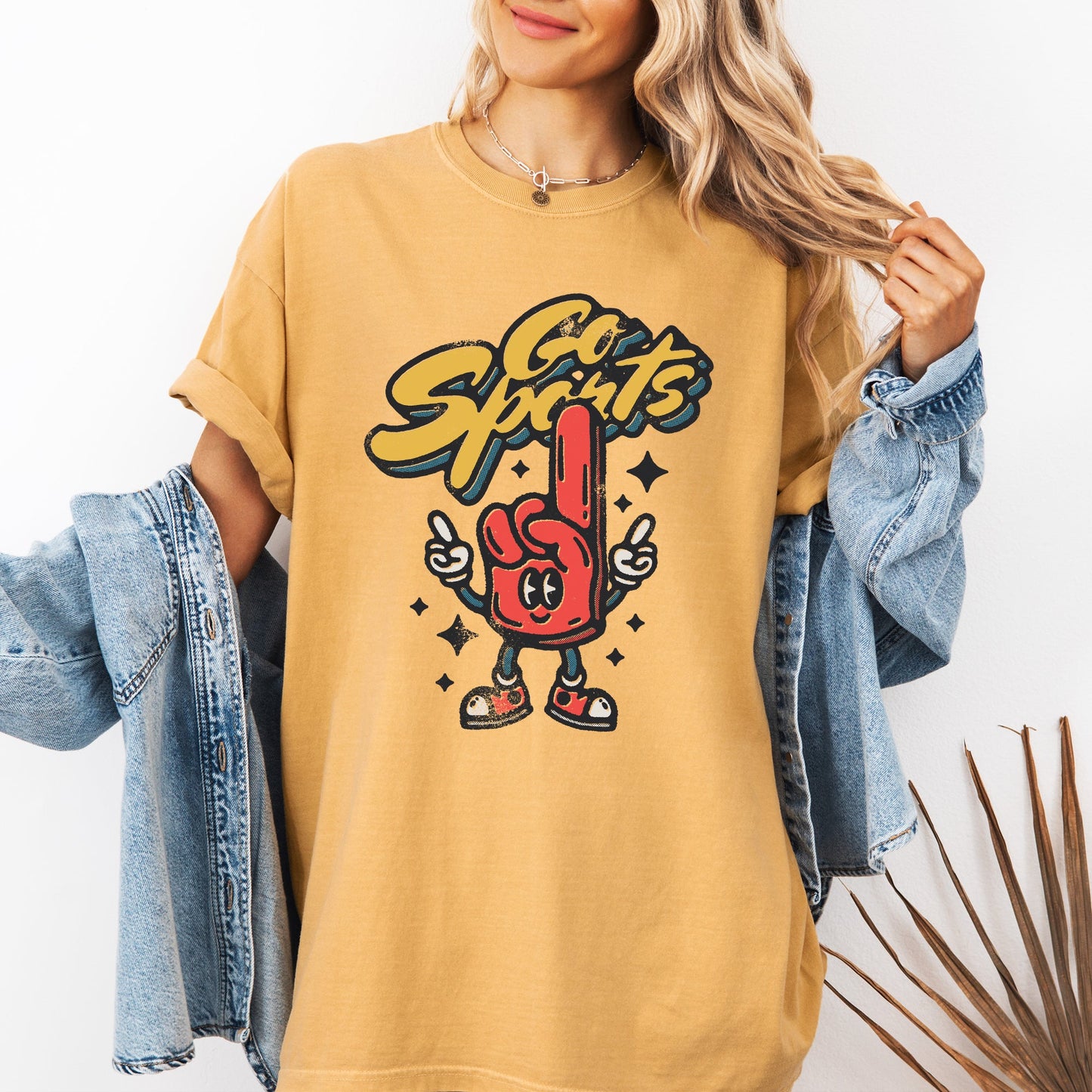 Go Sports, Foam Finger, Funny, Football, Baseball, Soccer, Basketball, Tailgate Party Tshirt Comfort Colors T-Shirt