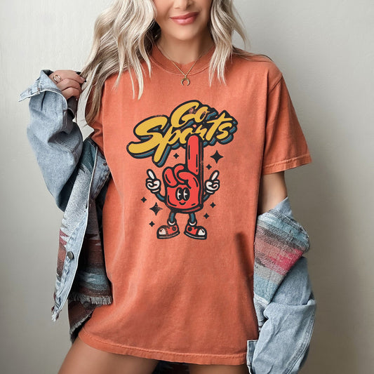 Go Sports, Foam Finger, Funny, Football, Baseball, Soccer, Basketball, Tailgate Party Tshirt Comfort Colors T-Shirt
