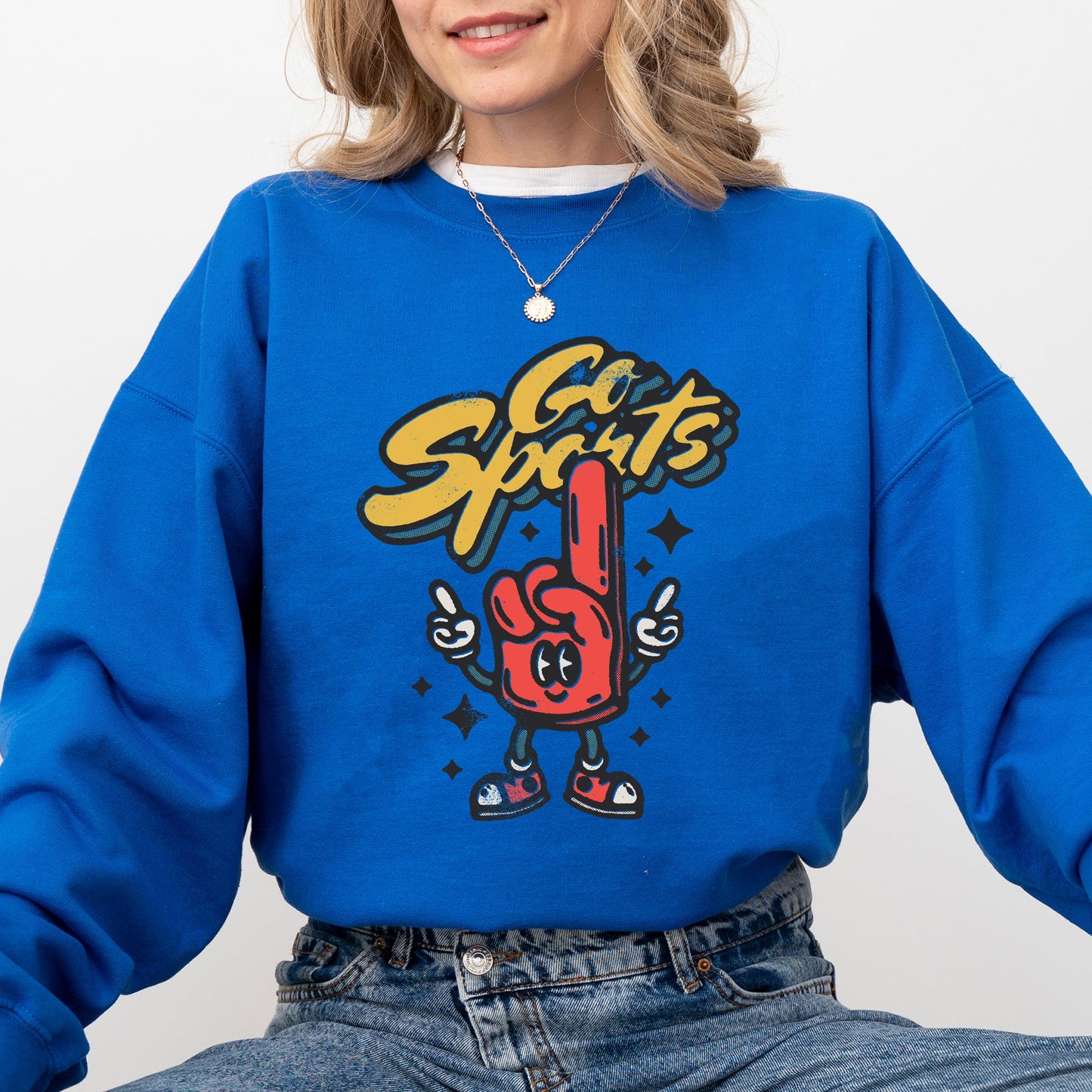 Go Sports, Foam Finger, Funny, Football, Baseball, Soccer, Basketball, Tailgate Party Sweatshirt