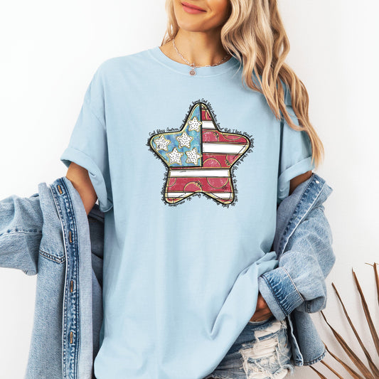 God Bless America Star, Patriotic, Flag, USA, America, 4th of July Tshirt Comfort Colors T-Shirt