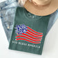 God Bless America, Flower Flag, Patriotic Tshirt Comfort Colors T-Shirt