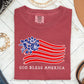 God Bless America, Flower Flag, Patriotic Tshirt Comfort Colors T-Shirt