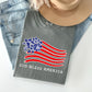 God Bless America, Flower Flag, Patriotic Tshirt Comfort Colors T-Shirt