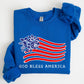God Bless America, Flower Flag, 4th of July Sweatshirt