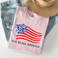 God Bless America, Flower Flag, Patriotic Tshirt Comfort Colors T-Shirt