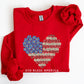 God Bless America, Flowers, Flag Heart, Patriotic Sweatshirt