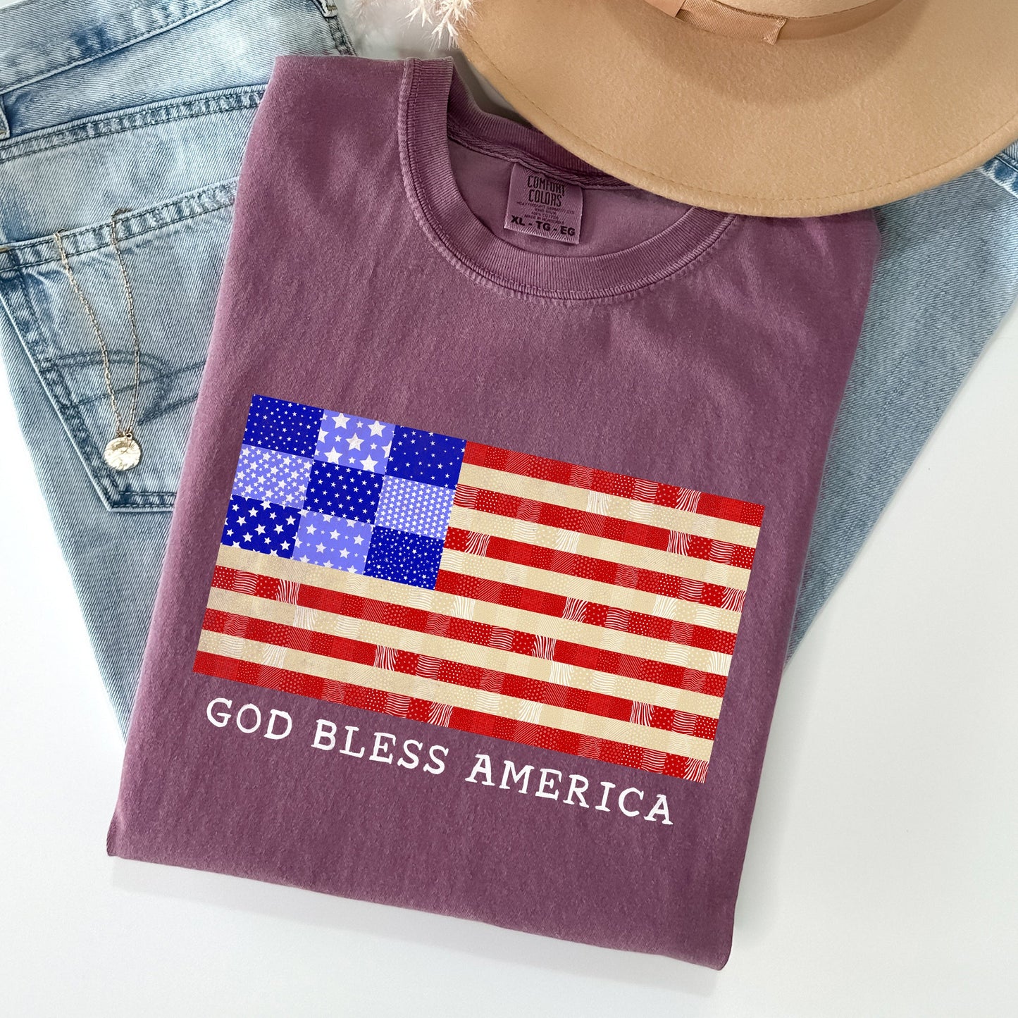 God Bless America, Land That I Love, USA Flag Tshirt Comfort Colors T-Shirt