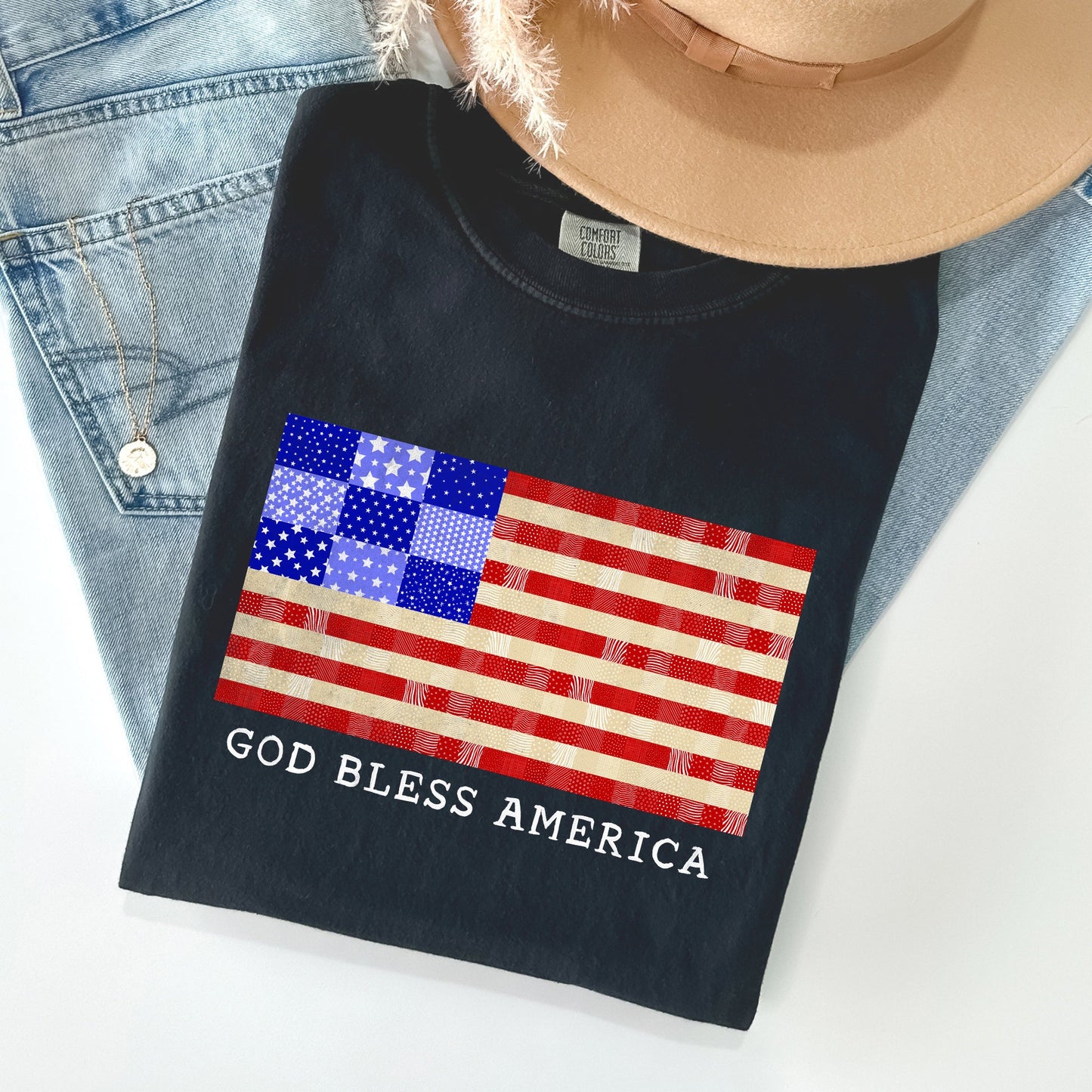 God Bless America, Land That I Love, USA Flag Tshirt Comfort Colors T-Shirt