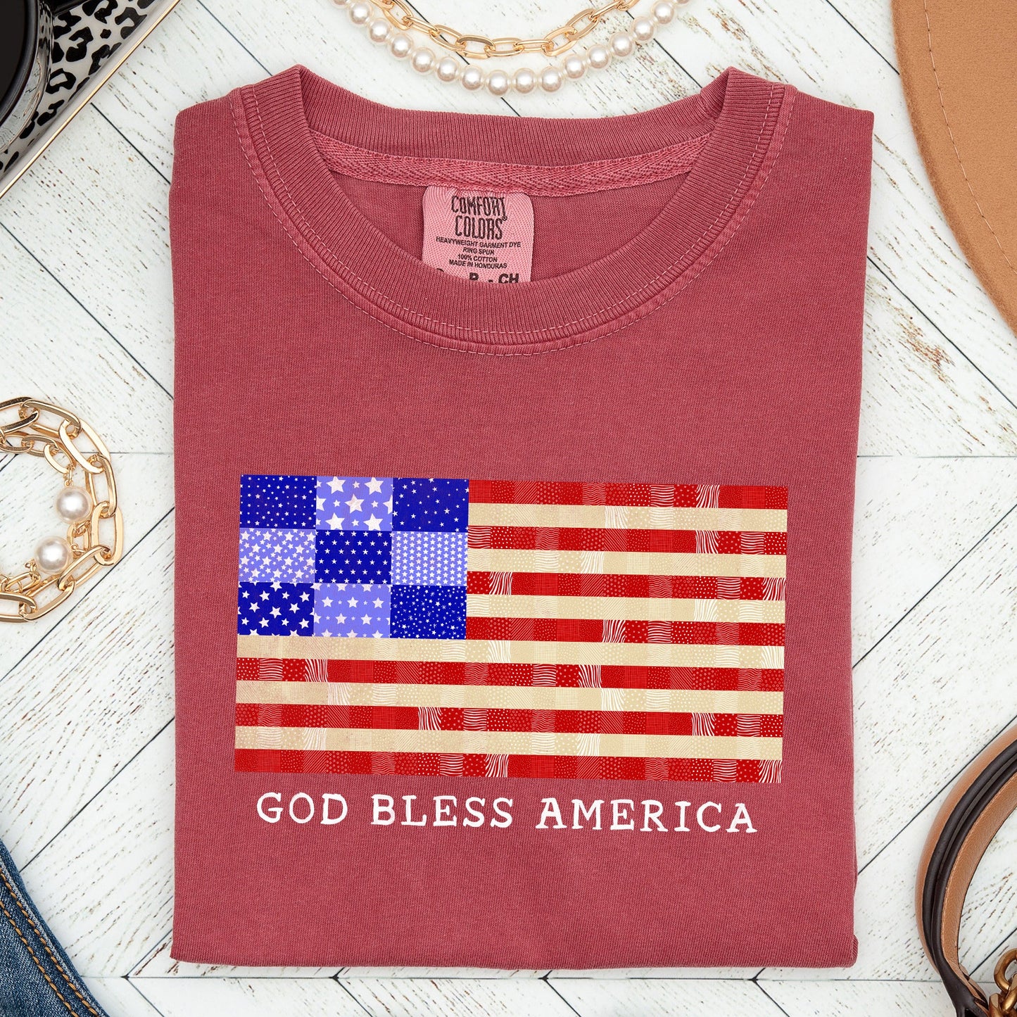 God Bless America, Land That I Love, USA Flag Tshirt Comfort Colors T-Shirt