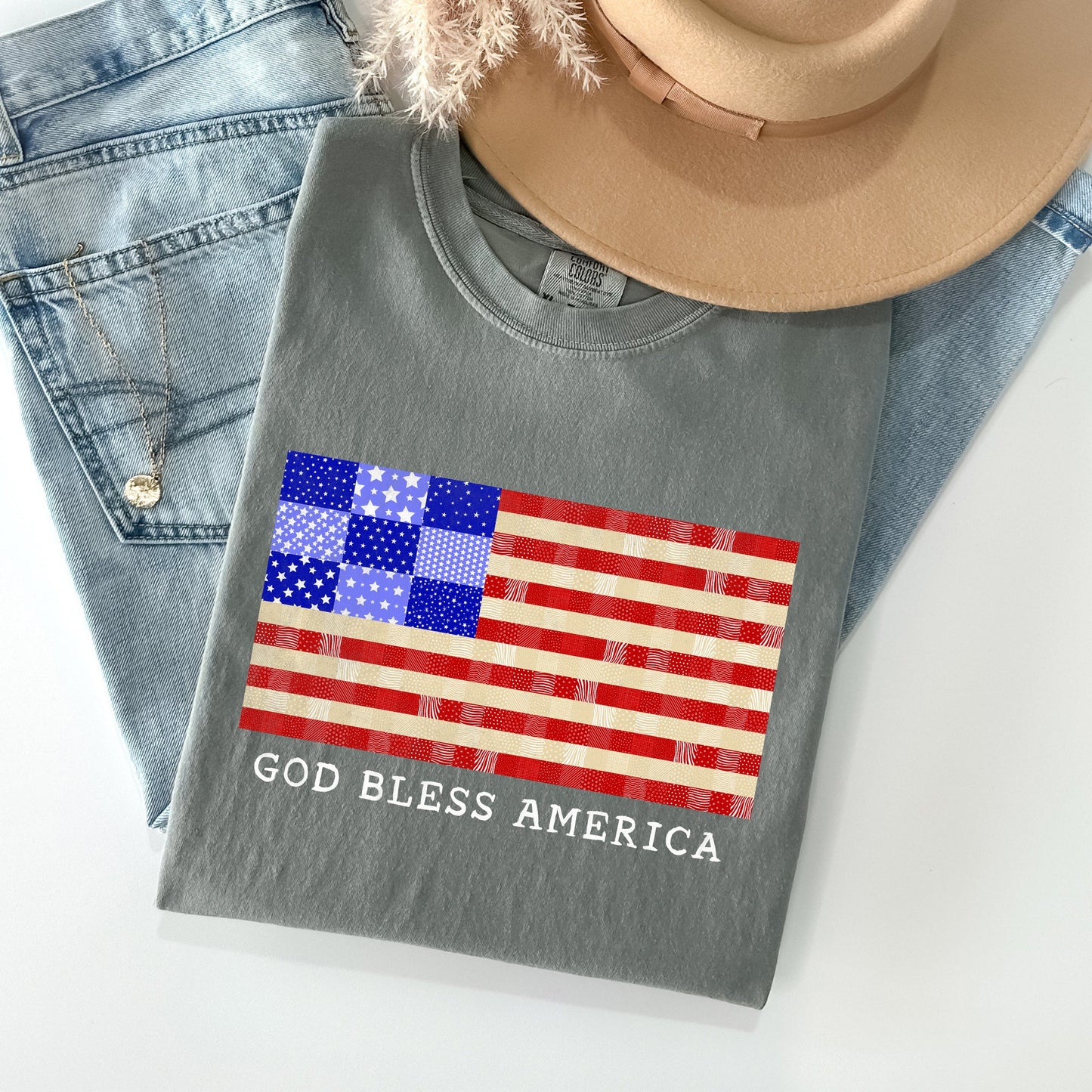 God Bless America, Land That I Love, USA Flag Tshirt Comfort Colors T-Shirt