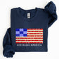 God Bless America, Quilt, Flag, 4th of July Sweatshirt