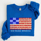 God Bless America, Quilt, Flag, 4th of July Sweatshirt