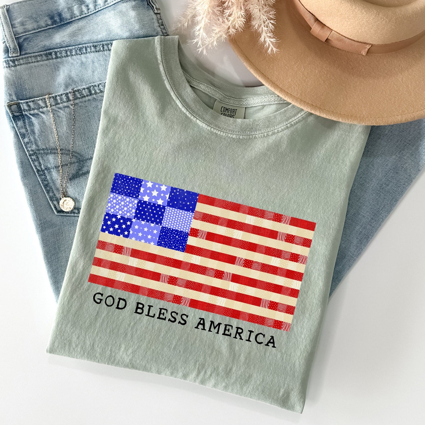 God Bless America, Land That I Love, USA Flag Tshirt Comfort Colors T-Shirt