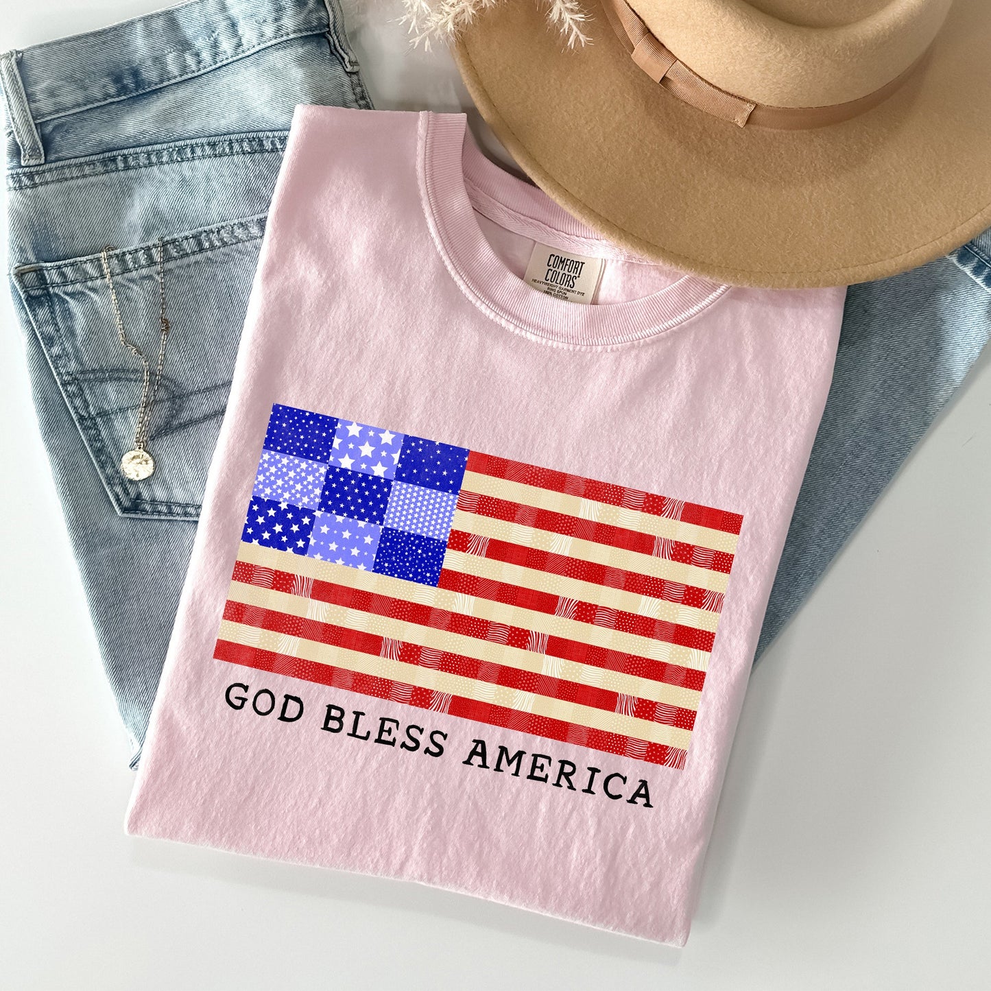 God Bless America, Land That I Love, USA Flag Tshirt Comfort Colors T-Shirt
