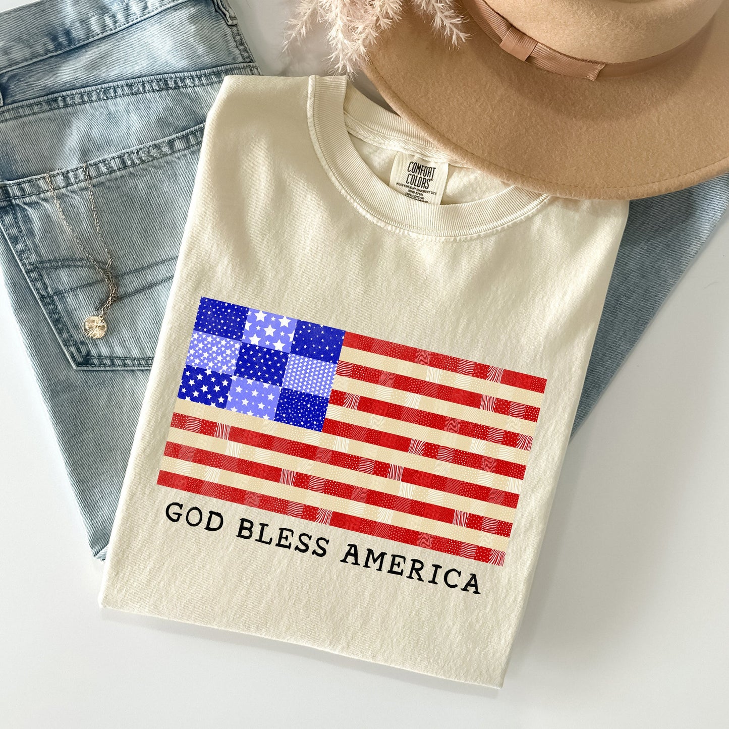 God Bless America, Land That I Love, USA Flag Tshirt Comfort Colors T-Shirt