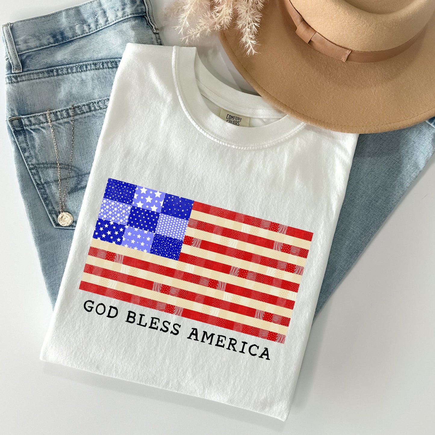 God Bless America, Land That I Love, USA Flag Tshirt Comfort Colors T-Shirt