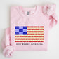 God Bless America, Quilt, Flag, 4th of July Sweatshirt