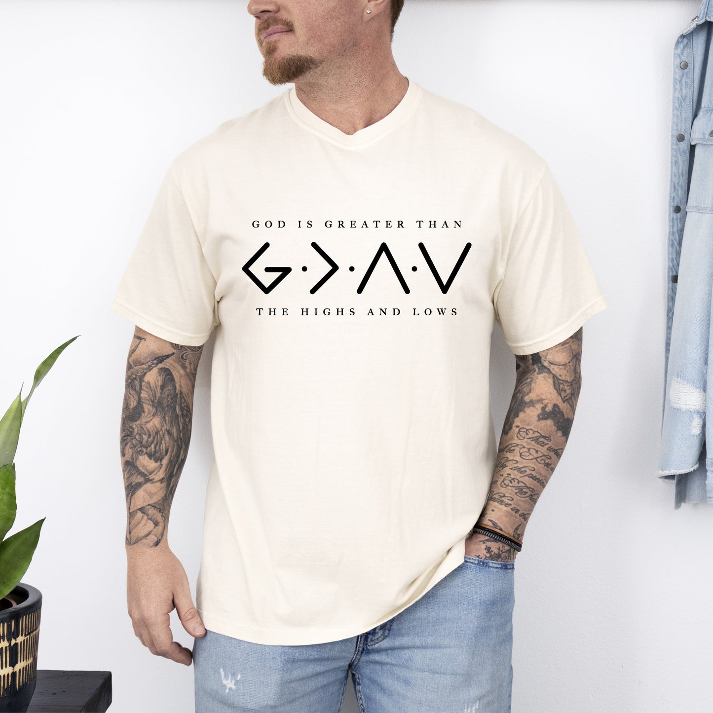 God Is Greater, Than The Highs And Lows, Jesus, Christian, Faith, Religious, Gospel Tshirt Comfort Colors T-Shirt
