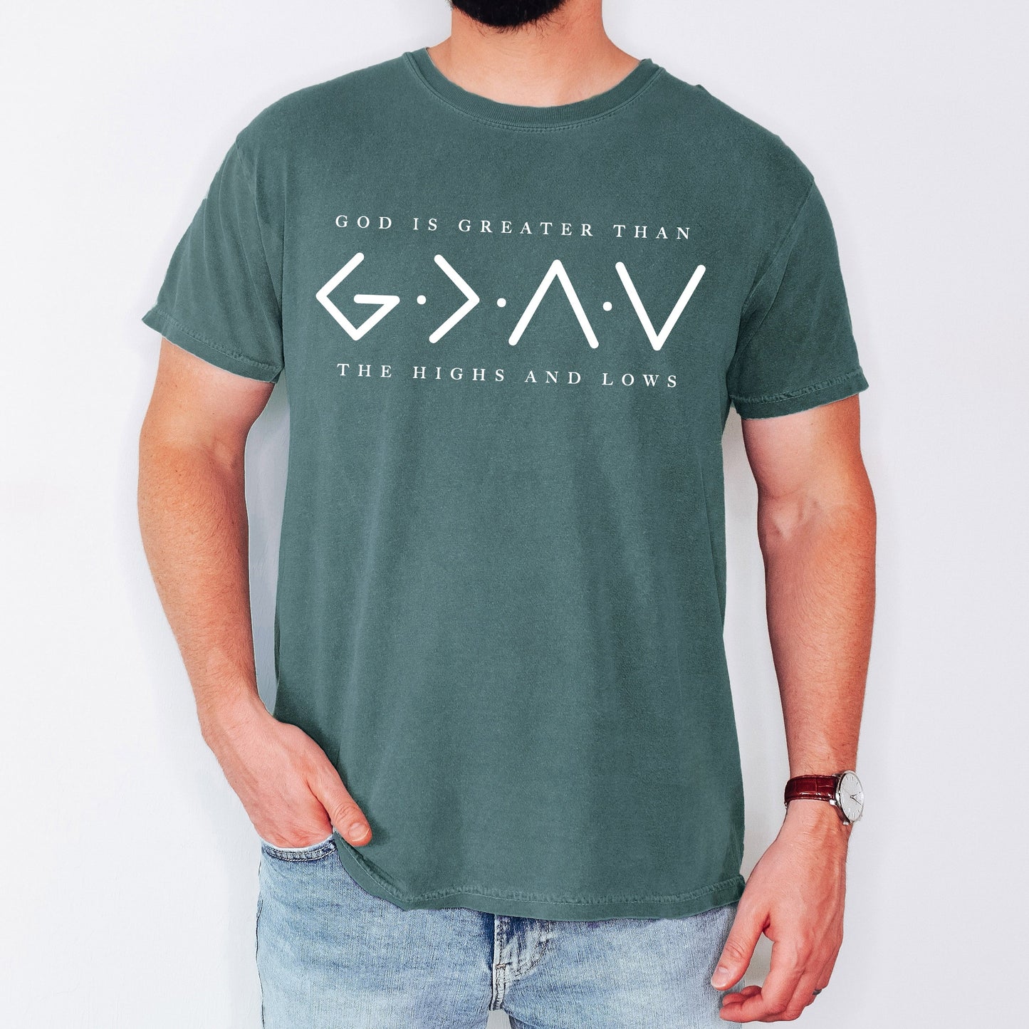 God Is Greater, Than The Highs And Lows, Jesus, Christian, Faith, Religious, Gospel Tshirt Comfort Colors T-Shirt