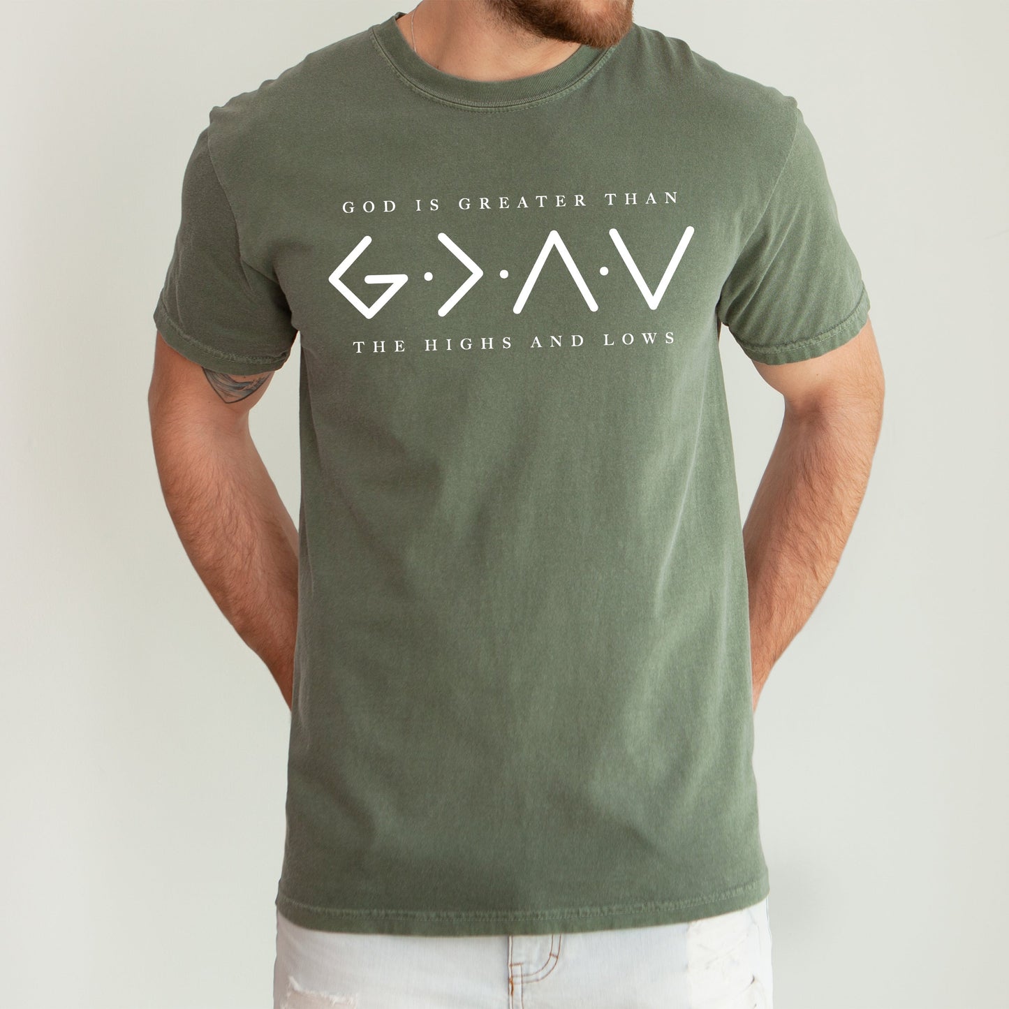 God Is Greater, Than The Highs And Lows, Jesus, Christian, Faith, Religious, Gospel Tshirt Comfort Colors T-Shirt