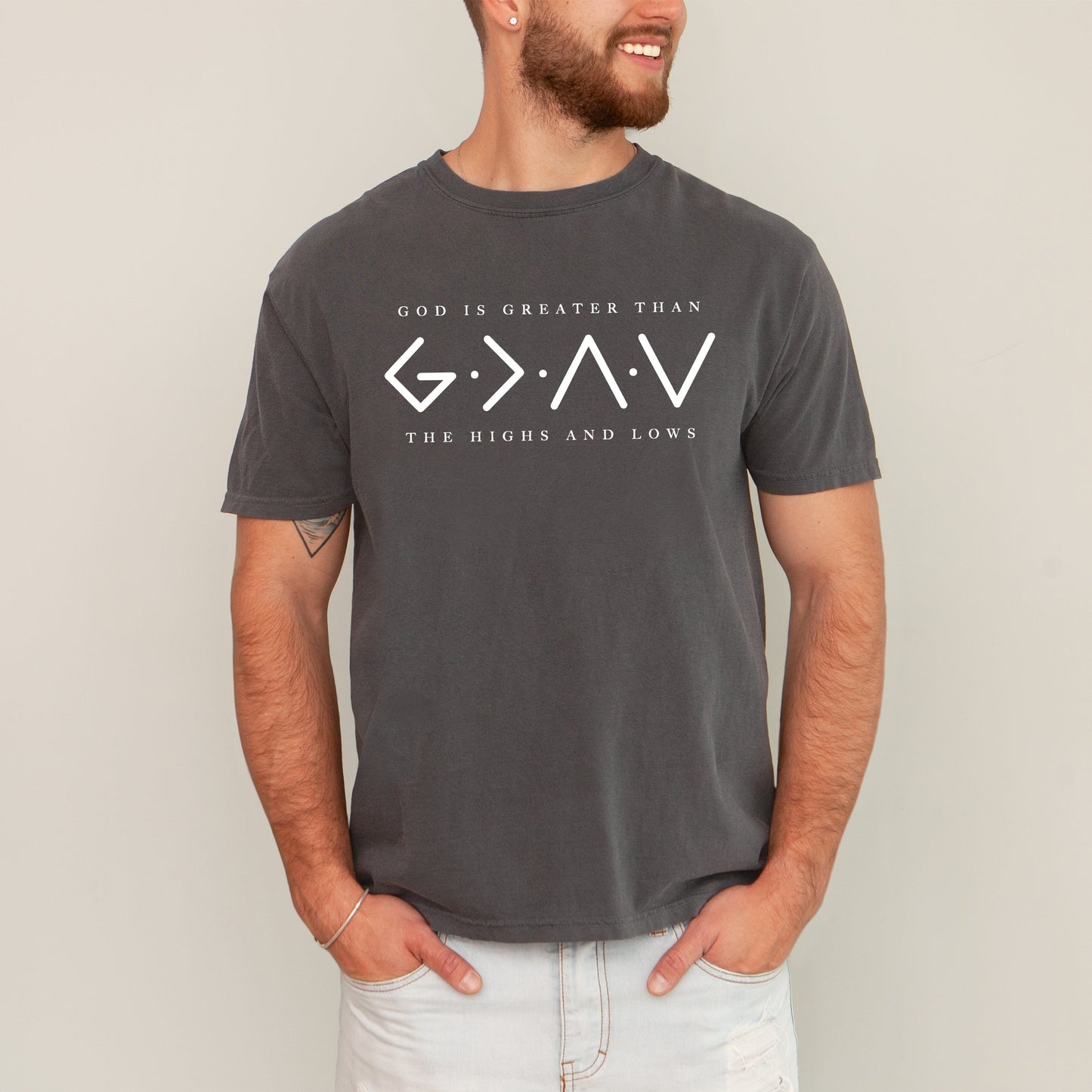 God Is Greater, Than The Highs And Lows, Jesus, Christian, Faith, Religious, Gospel Tshirt Comfort Colors T-Shirt