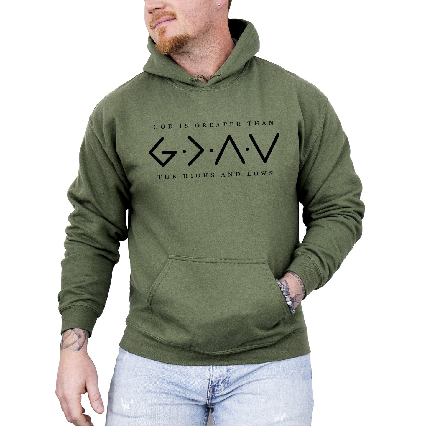 God Is Greater, Than The Highs And Lows, Jesus, Christian, Faith, Religious, Gospel Hoodie, Hooded Sweatshirt