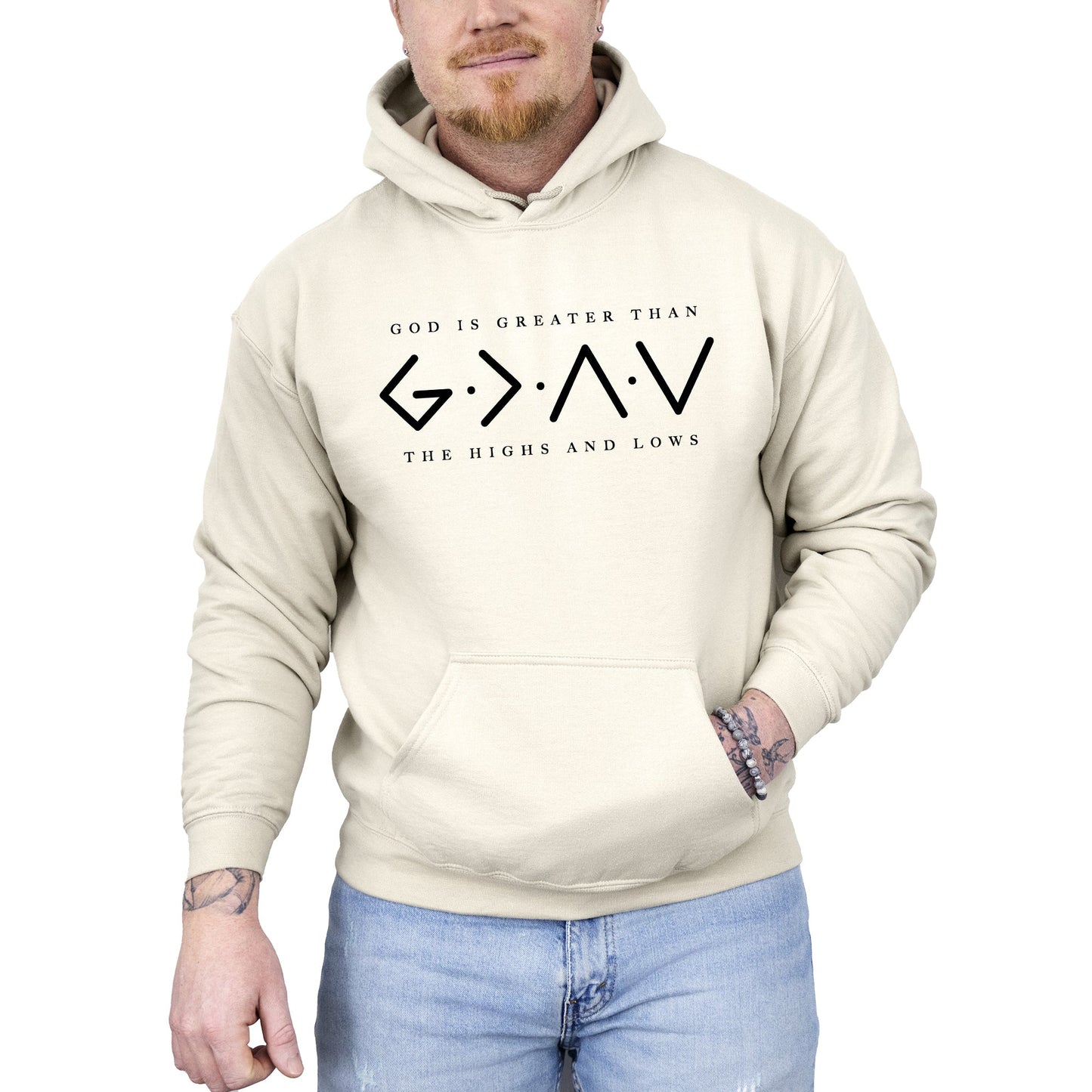 God Is Greater, Than The Highs And Lows, Jesus, Christian, Faith, Religious, Gospel Hoodie, Hooded Sweatshirt