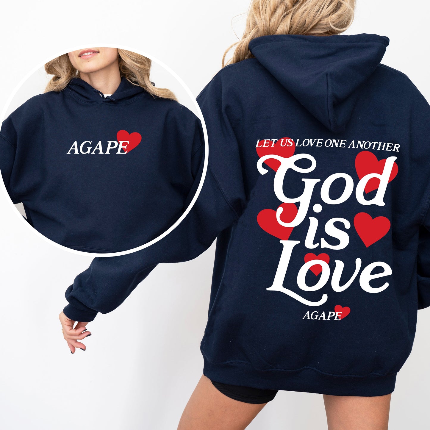 God Is Love, Agape, Love One Another, Bible, Faith, Christian, Religious Hoodie, Hooded Sweatshirt