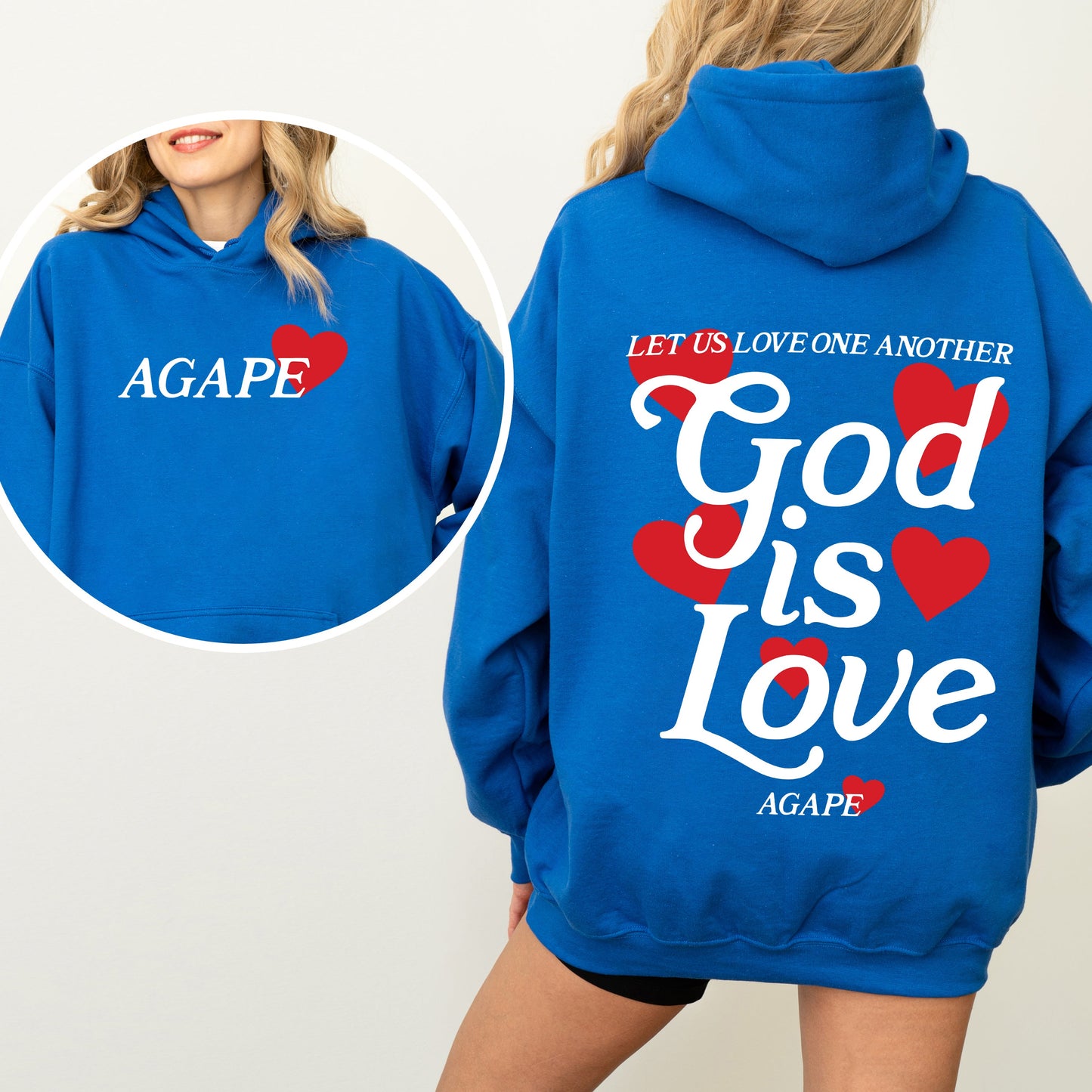 God Is Love, Agape, Love One Another, Bible, Faith, Christian, Religious Hoodie, Hooded Sweatshirt