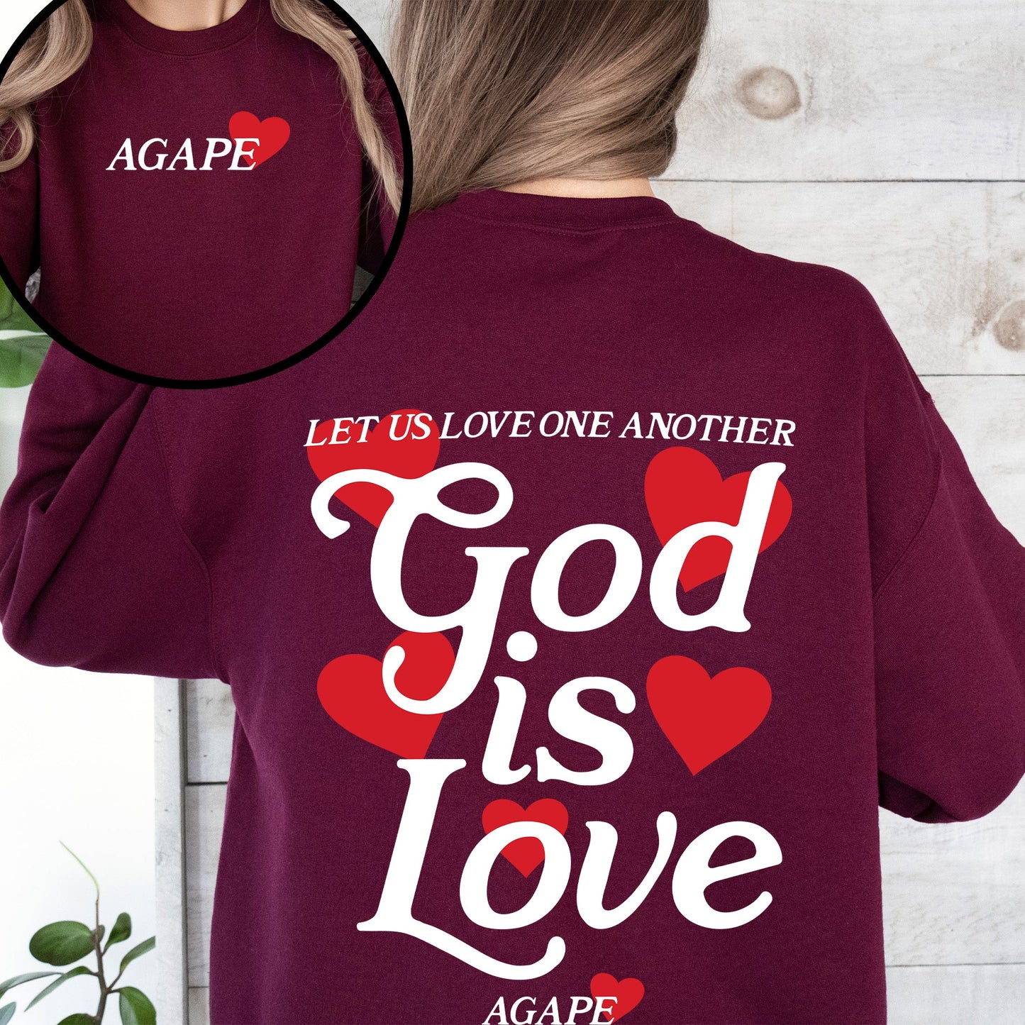 God Is Love, Agape, Love One Another, Bible, Faith, Christian, Religious Sweatshirt