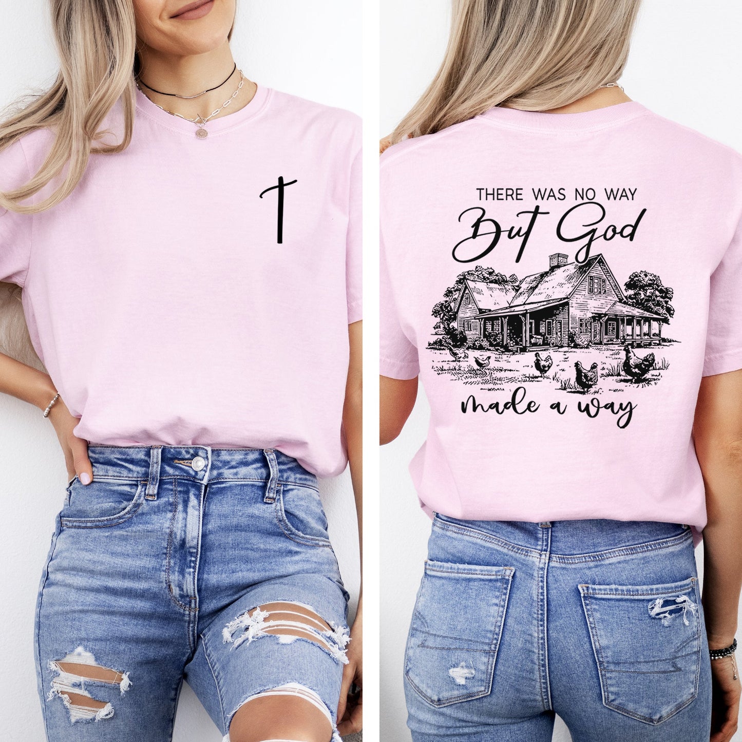 God Made A Way, Farm Life, Country, Christian, Jesus, Gospel, Faith, Saved Tshirt Comfort Colors T-Shirt