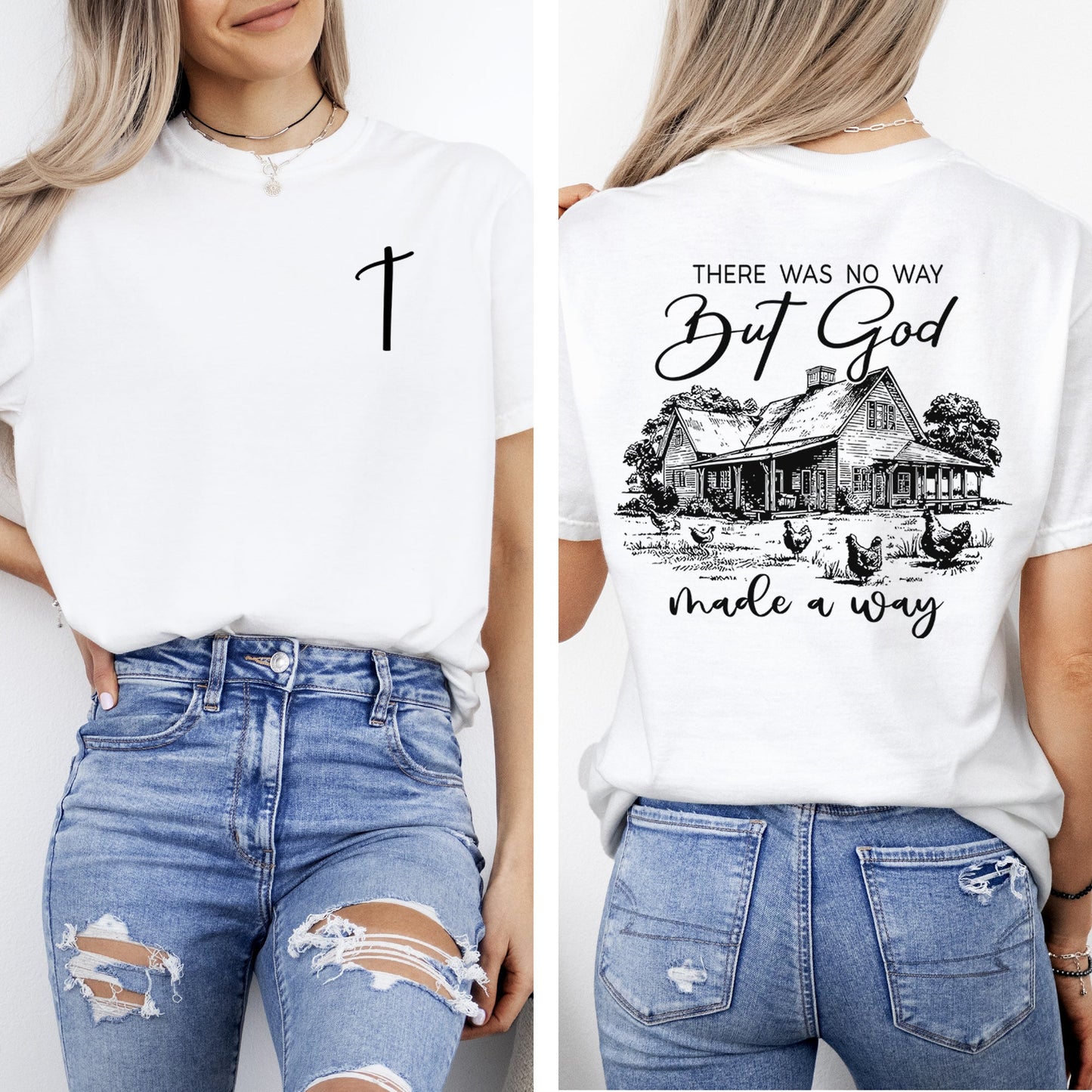 God Made A Way, Farm Life, Country, Christian, Jesus, Gospel, Faith, Saved Tshirt Comfort Colors T-Shirt