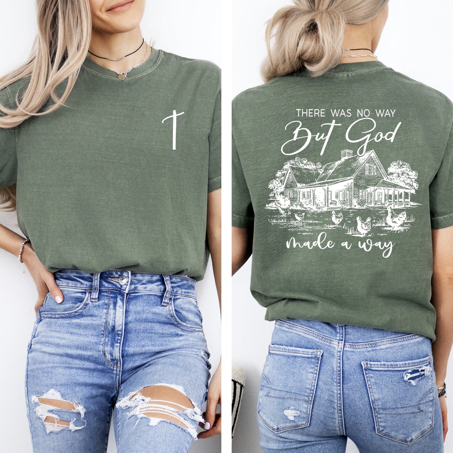 God Made A Way, Farm Life, Country, Christian, Jesus, Gospel, Faith, Saved Tshirt Comfort Colors T-Shirt