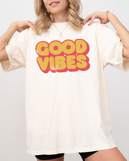 Good Vibes, Good Times, Retro, Cool, Vintage Tshirt Comfort Colors T-Shirt