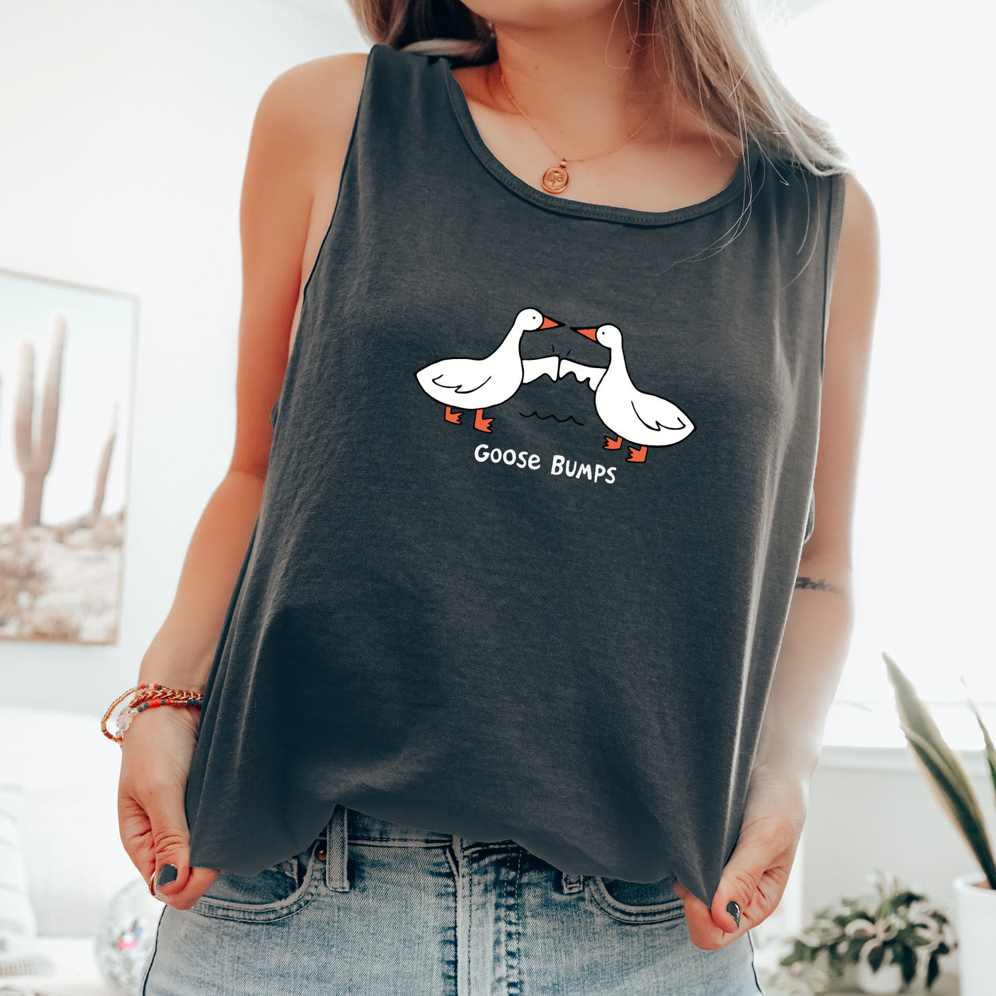 Goose Bumps, Sassy, Sarcastic, Minimalist, Funny Comfort Colors Tank Top