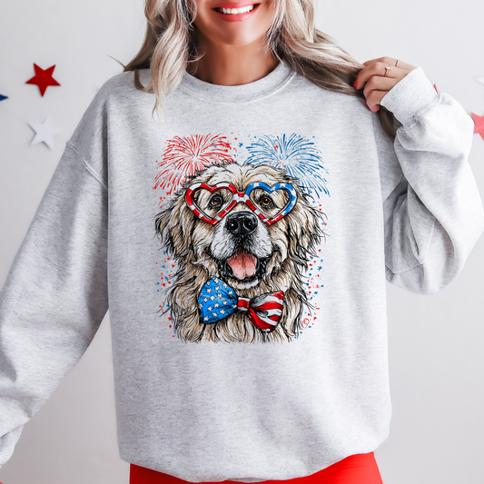 Great Pyrenees Patriotic Dog, USA, America, Pet Lover, 4th of July Sweatshirt