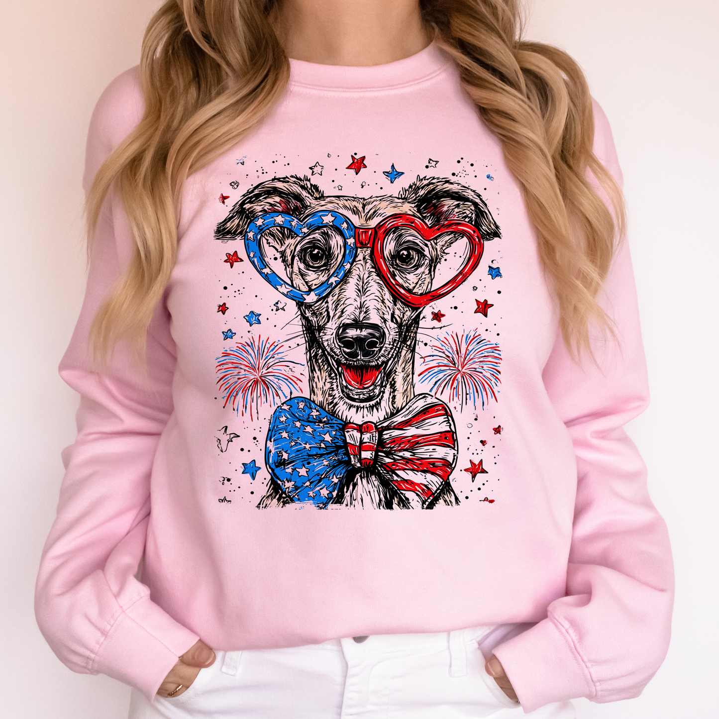 Greyhound Patriotic Dog, USA, America, Pet Lover, 4th of July Sweatshirt