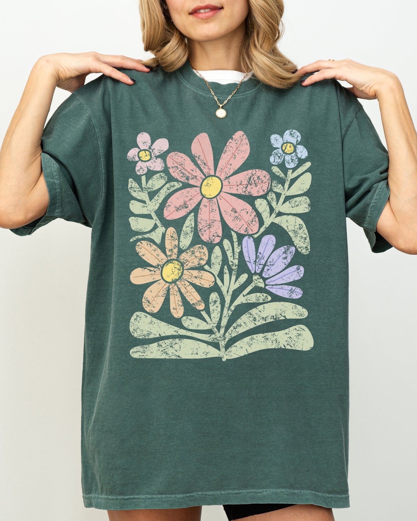 Groovy, Gorgeous Abstract Flowers, Boho Floral Design, Summer Vibes, Gardening, Festival, Nature Shirt Comfort Colors T-Shirt