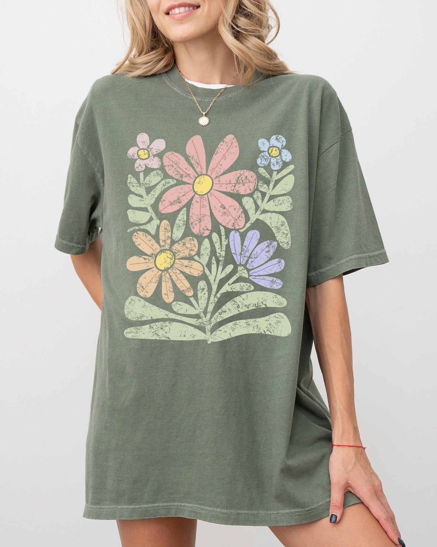 Groovy, Gorgeous Abstract Flowers, Boho Floral Design, Summer Vibes, Gardening, Festival, Nature Shirt Comfort Colors T-Shirt