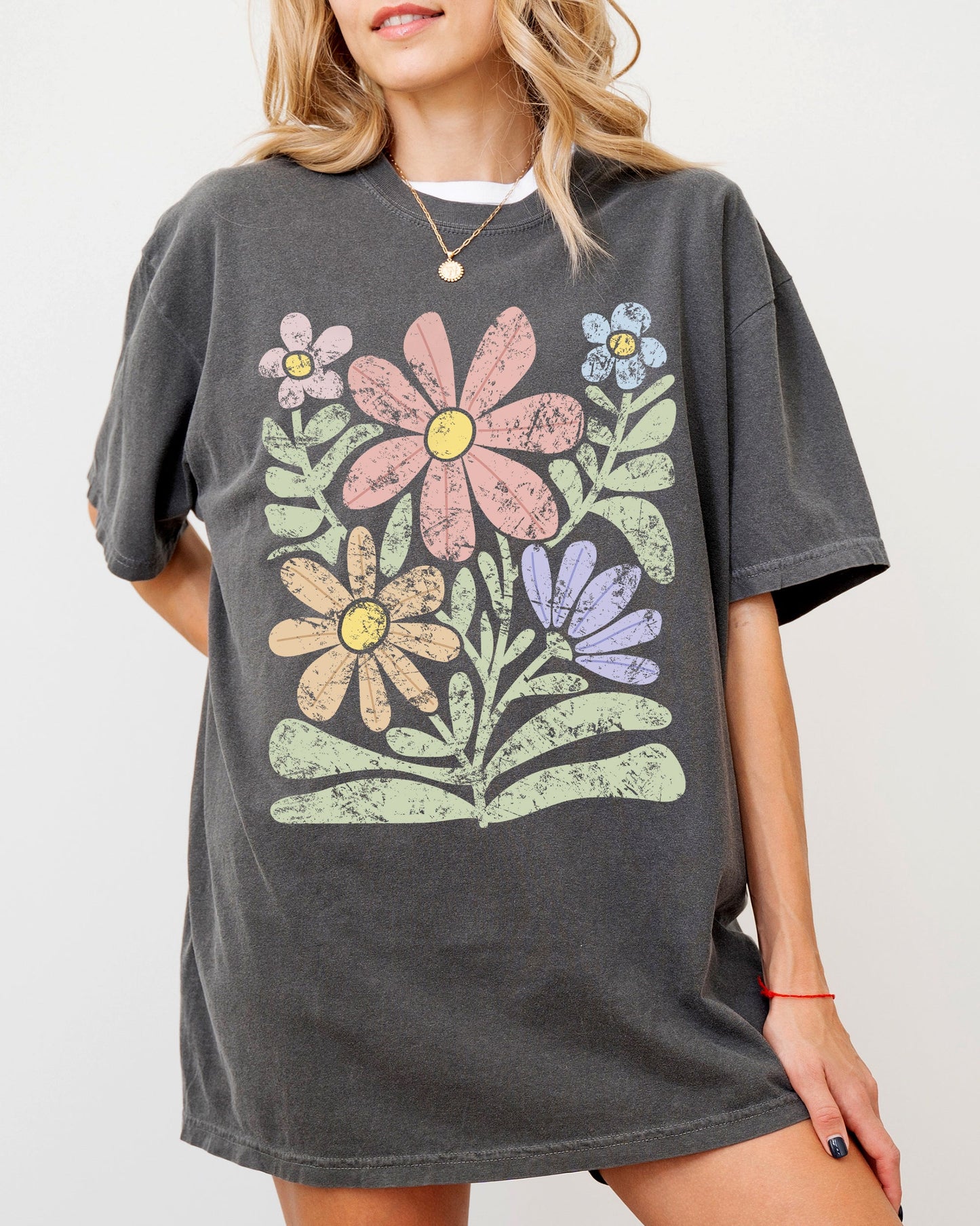 Groovy, Gorgeous Abstract Flowers, Boho Floral Design, Summer Vibes, Gardening, Festival, Nature Shirt Comfort Colors T-Shirt