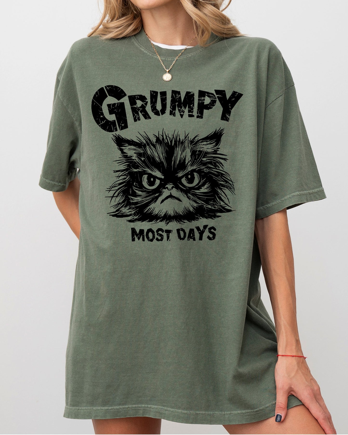 Grumpy Cat, Funny, Snarky, Sarcasm, Grumpy Most Days, Trendy Shirt Comfort Colors T-Shirt