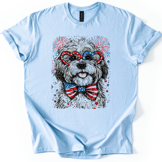 Havanese Patriotic Dog, USA, America, Pet Lover, 4th of July, Soft Style T-Shirt