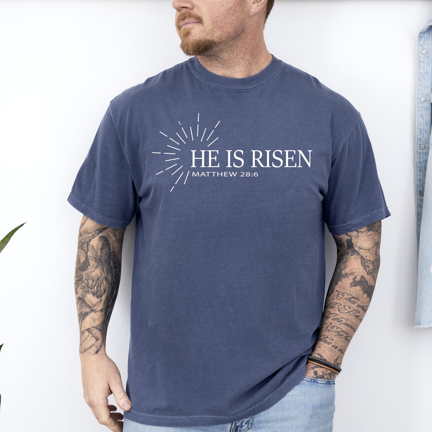 He Is Risen, Matthew, Christian, Jesus, Gospel, Faith, Saved Tshirt Comfort Colors T-Shirt
