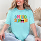 Hello Summer, Colorful, Retro, Beach, Comfort Colors T-Shirt