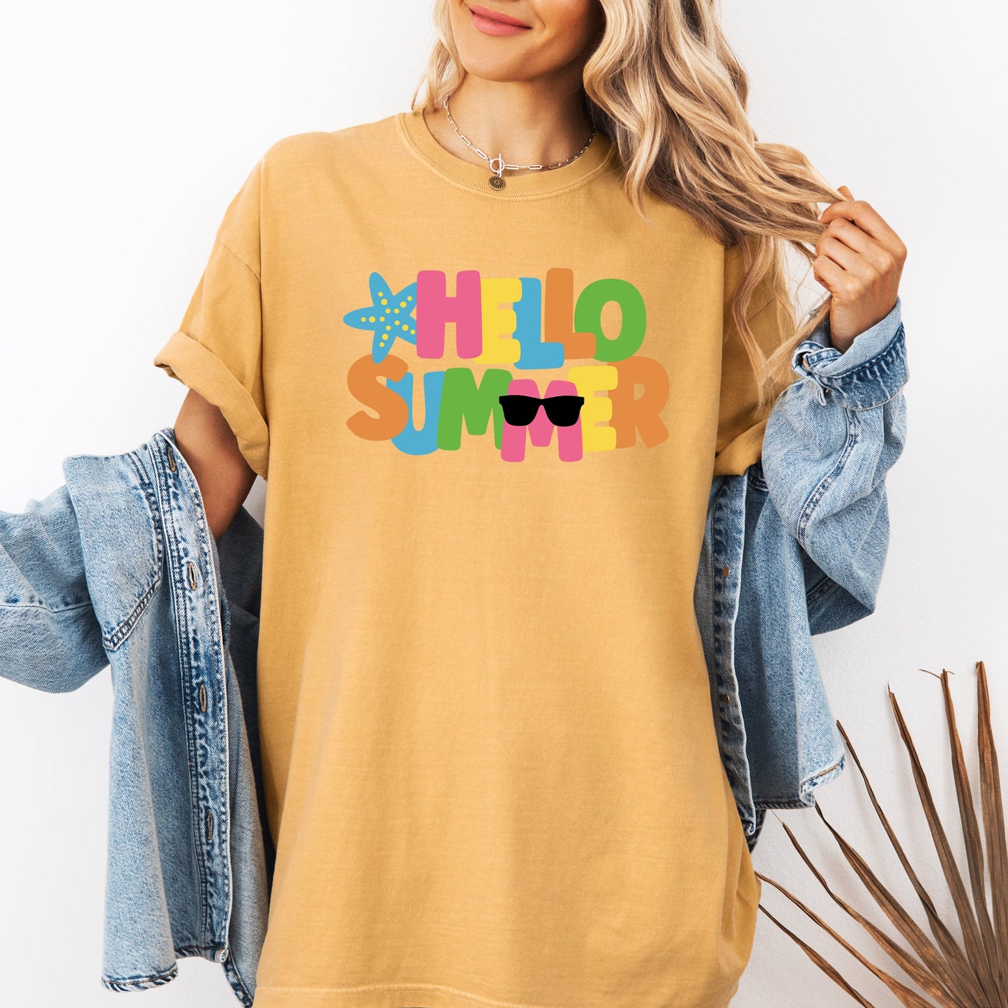 Hello Summer, Colorful, Retro, Beach, Comfort Colors T-Shirt