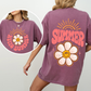 Hello Summer, Smiley Daisy, Beach, Fun, Front and Back, Comfort Colors T-Shirt