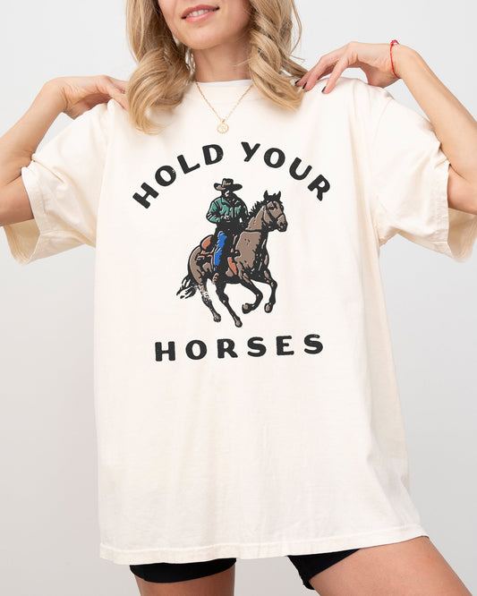 Hold Your Horses, Retro Western, Cowboy, Country Shirt Comfort Colors T-Shirt